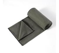 Amazon Basics Tappetino per Hot Yoga, Asciugamano in Morbida Microfibra, Antiscivolo, Assorbente, 188 cm x 61 cm, Grigio