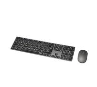 Amazon Basics Tastiera e mouse wireless ricaricabile, ultra sottile, silenzioso, con tastierino numerico (non garantito), nero