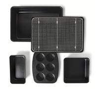 Amazon Basics Teglie Antiaderenti, Set di 6 Pezzi, Impilabili, Lavabili in Lavastoviglie e Adatte al Forno