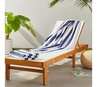 Amazon Basics Telo per Mare, Piscina, Palestra e Spa, 100% Cotone Righe Cabana, 76 x 152 cm, Blu Navy, Set 2 Pezzi