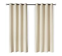 Amazon Basics Tende Oscuranti al 100% con Occhielli, 2 Teli, 132 x 244 cm, Beige