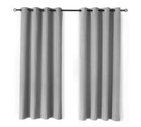 Amazon Basics Tende Oscuranti al 100% con Occhielli, 2 Teli, 132 x 244 cm, Grigio Scuro
