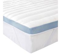 Amazon Basics Topper Singolo 100 x 200 cm in Memory Foam, 5 cm Coprimaterasso con Angoli Elastici, Bianco