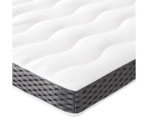 Amazon Basics Topper Singolo 90 x 200 cm in Memory Foam, 7 cm Coprimaterasso, Medio, Bianco