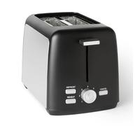 Amazon Basics Tostapane 2 Fette con 7 Livelli di Doratura e Vassoio Raccogli Briciole Estraibile, Slot Extra Larghi, 800W, Nero