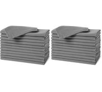Amazon Basics, Tovaglioli di stoffa riutilizzabili antimacchia e resistenti alle pieghe, confezione da 24, 43 x 43 cm, Grigio