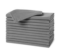Amazon Basics, Tovaglioli di stoffa riutilizzabili antimacchia e resistenti alle pieghe, confezione da 12, 43 x 43 cm, Grigio