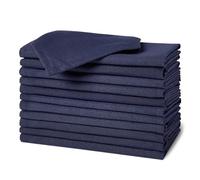 Amazon Basics, Tovaglioli di stoffa riutilizzabili antimacchia e resistenti alle pieghe, confezione da 12, 43 x 43 cm, Blu