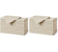 Amazon Basics, Tovaglioli di stoffa riutilizzabili antimacchia e resistenti alle pieghe, confezione da 24, 43 x 43 cm, Beige