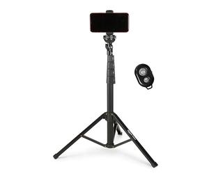 Amazon Basics - Treppiede per Telefono Estensibile e Bastone per Selfie 162cm, con Telecomando Wireless, Nero