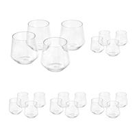 Amazon Basics Tritan BPA-Free Plastic Stemless Wine Glass, 14-Ounce, Clear - Set of 4 (Confezione da 5)