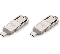 Amazon Basics Unità Flash USB, Chiavetta con Doppia Porta USB C e USB A, 128 GB, Colore Argento Champagne (Confezione da 2)