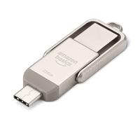 Amazon Basics Unità Flash USB, Chiavetta con Doppia Porta USB C e USB A, 256 GB, Colore Argento Champagne