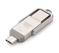 Amazon Basics Unità Flash USB, Chiavetta con Doppia Porta USB C e USB A, 512 GB, Colore Argento Champagne