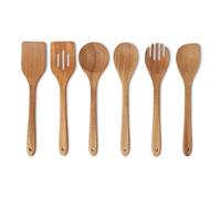 Amazon Basics - Utensili da Cucina in Legno, Set di 6 Pezzi, Legno di Acacia, Pre-Trattati con Olio, Sicuri per l’Uso con le Pentole