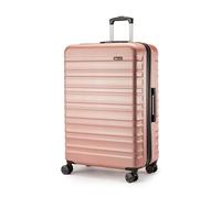 Amazon Basics Valigia Rigida Grande (78 cm), Guscio in ABS Antigraffio, Espandibile, 4 Ruote Girevoli, Oro Rosa