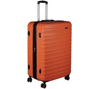 Amazon Basics Valigia Rigida Grande - Bagaglio Espandibile ABS con 4 Ruote Doppie Girevoli - Resistente ai Graffi e Leggera - 78 x 52,6 x 32cm - Arancione Bruciato