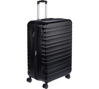 Amazon Basics Valigia Rigida Grande - Bagaglio Espandibile ABS con 4 Ruote Doppie Girevoli - Resistente ai Graffi e Leggera - 78 x 52,6 x 32cm - Nero