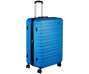 Amazon Basics Valigia Rigida Grande - Bagaglio Espandibile ABS con 4 Ruote Doppie Girevoli - Resistente ai Graffi e Leggera - 78 x 52,6 x 32cm - Azzurro