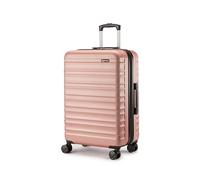 Amazon Basics Valigia Rigida Media - Bagaglio Espandibile ABS con 4 Ruote Doppie Girevoli - Resistente ai Graffi e Leggera - 68 x 45,1 x 28,6cm - Oro Rosa