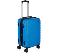 Amazon Basics Valigia Rigida Piccola - Bagaglio a Mano Espandibile ABS con 4 Ruote Doppie Girevoli - Resistente ai Graffi e Leggera - 55 x 37,5 x 25,5cm - Azzurro