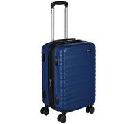 Amazon Basics Valigia Rigida Piccola - Bagaglio a Mano Espandibile ABS con 4 Ruote Doppie Girevoli - Resistente ai Graffi e Leggera - 55 x 37,5 x 25,5cm - Blu Navy