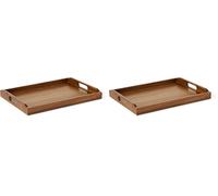 Amazon Basics Vassoio da Portata, in Legno di Acacia, 43cm x 30,5cm (Confezione da 2)