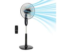 Amazon Basics Ventilatore a Piantana 40 cm con Telecomando, per Camera da Letto, Soggiorno, Ufficio, 3 Velocità, 3 Modalità, Timer, Pale a Doppio Strato,Altezza Regolabile, Testa Inclinabile,60W, Nero