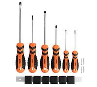 Amazon Brand Umi Set di cacciaviti magnetici, 6 pezzi, 3 cacciaviti a croce e 3 cacciaviti piatti con supporto