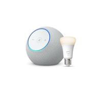 Amazon Echo Dot Max (ultimo modello) | Bianco ghiaccio + Philips Hue White Lampadina LED Smart (E27), compatibile con Alexa - Kit di base per Casa Intelligente