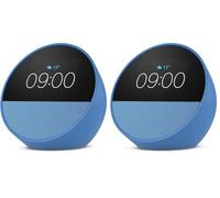 Amazon Echo Spot (modello 2024) | Sveglia intelligente con audio di qualità | Blu, con Accesso Anticipato ad Alex Confezione da 2)