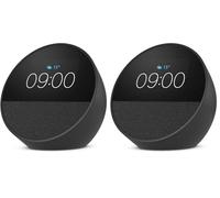 Amazon Echo Spot (modello 2024) | Sveglia intelligente con audio di qualità | Nero, con Accesso Anticipato ad Alex Confezione da 2)