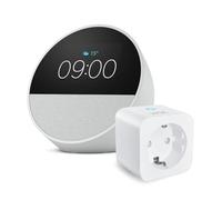 Amazon Echo Spot (Ultimo modello) | Bianco + WiZ Presa intelligente, compatibile con Alexa - Kit di base per Casa Intelligente