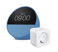 Amazon Echo Spot (Ultimo modello) | Blu + WiZ Presa intelligente, compatibile con Alexa - Kit di base per Casa Intelligente