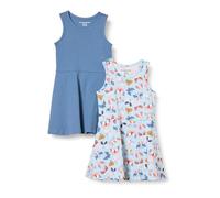 Amazon Essentials Abitini da Gioco Smanicati in Maglia Bambine e Ragazze, Pacco da 2, Blu/Farfalle, 9 Anni