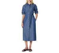 Amazon Essentials Abito a Maniche Lunghe in Denim Chambray, Vestibilità Classica Donna, Lavaggio Medio Classico, S