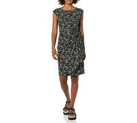 Amazon Essentials Abito a Portafoglio con Scollo a Barchetta e Maniche ad Aletta Donna, Nero Motivo Floreale Piccolo, XXL