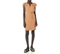 Amazon Essentials Abito A Trapezio Leggero In Georgette Con Collo A Spacco E Maniche Svolazzanti Dalla Vestibilità Comoda Donna, Marrone Chiaro, M