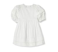 Amazon Essentials Abito Aderente E Svasato con Maniche A Sbuffo in 100% Cotone Bambine e Ragazze, Bianco, 5 Anni