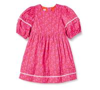 Amazon Essentials Abito Aderente E Svasato con Maniche A Sbuffo in 100% Cotone Bambine e Ragazze, Rosa Shocking Posey Floral, 3 Anni