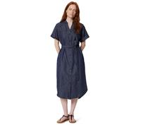 Amazon Essentials Abito Chemisier con Bottoni e Cintura, a Maniche Corte, Vestibilità Comoda Donna, Lavaggio Scuro Di Mezzanotte, M