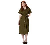 Amazon Essentials Abito Chemisier con Bottoni e Cintura, a Maniche Corte, Vestibilità Comoda Donna, Marrone Intenso, XS
