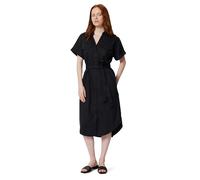 Amazon Essentials Abito Chemisier con Bottoni e Cintura, a Maniche Corte, Vestibilità Comoda Donna, Nero, L