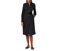 Amazon Essentials Abito Chemisier Midi a Maniche Lunghe in Georgette Donna, Nero, XL