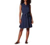 Amazon Essentials Abito Chemisier Senza Maniche in Tessuto dalla vestibilità Comoda Donna, Blu Marino, XS