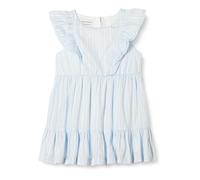 Amazon Essentials Abito in Tessuto con Volant Bambine e ragazze, Blu Chiaro Righe, 2 anni
