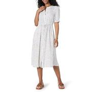 Amazon Essentials Abito Longuette da Donna a Trapezio con Vita a Mezza Manica vestibilità Comoda, Stampa coriandoli Bianco Sporco, XS