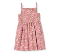 Amazon Essentials Abito Midi da Ragazza in Cotone con Spalline, Motivo Floreale con Fiori Rosa Acceso, XXL