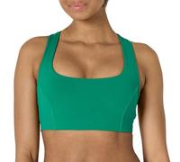 Amazon Essentials Active FormFlex Reggiseno Sportivo da Donna con Collo Quadrato Incrociato sulla Schiena, Morbido e Leggero, Verde Smeraldo, S