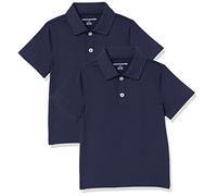Amazon Essentials Active Performance Polo da Ragazzo, Confezione da 2, Blu Navy, M
